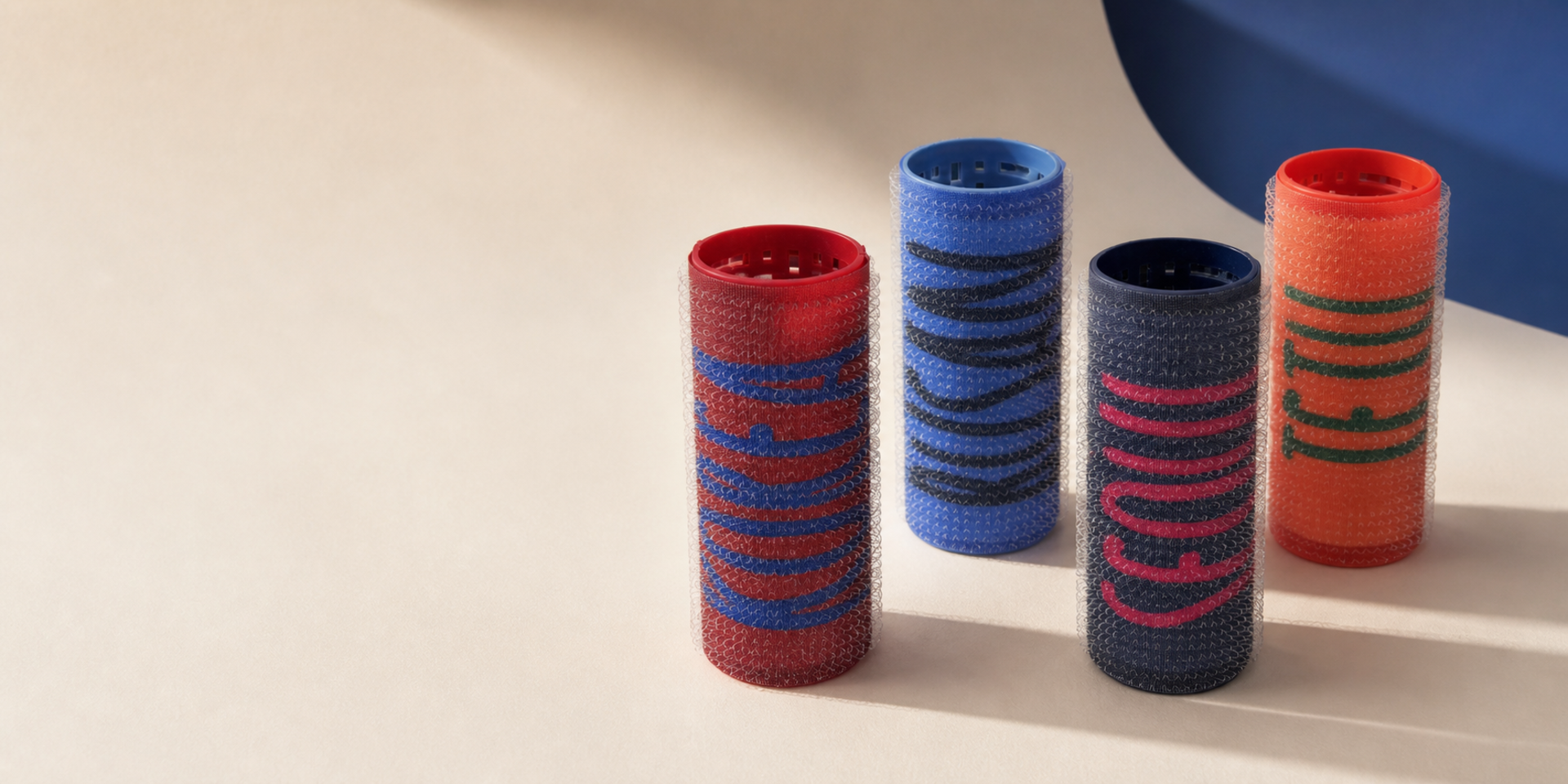 KORY heatless hair roller city collection in a studio still life