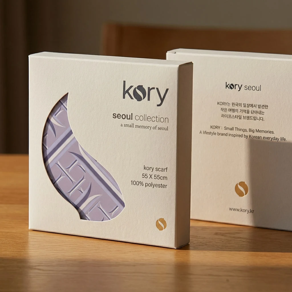 kory Seoul scarf package mockup
